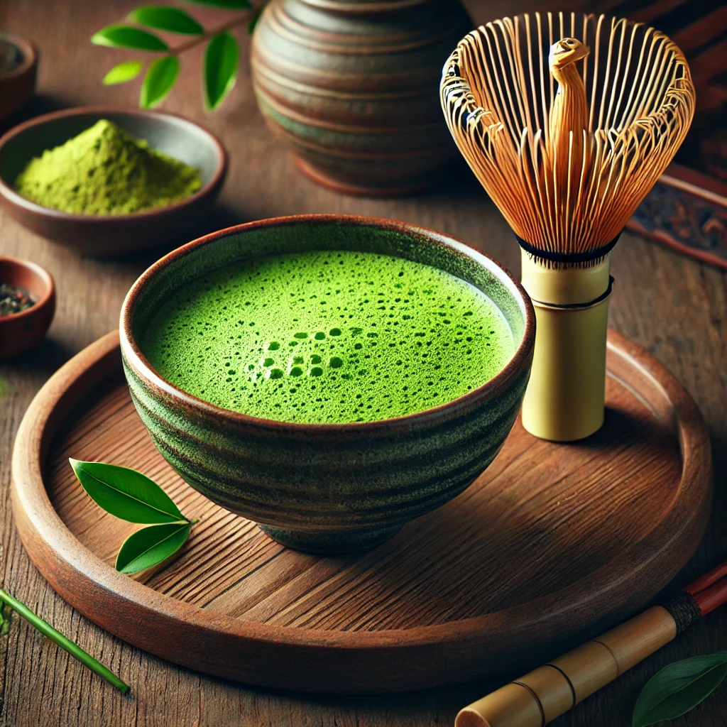 ceremoniële matcha in een kom