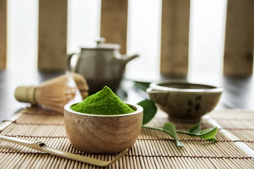 matcha set in gebruik